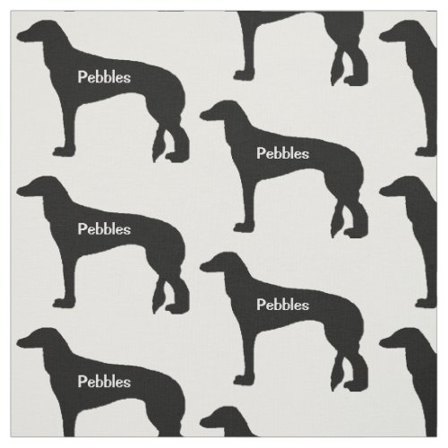 Custom Saluki Dog Silhouette Fabric