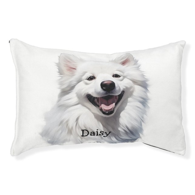 Custom Samoyed  Dog Pet Animal Name Pet Bed (Front)