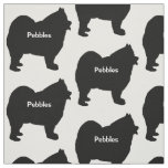 Custom Samoyed Dog Silhouette Fabric