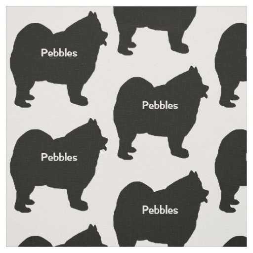 Custom Samoyed Dog Silhouette Fabric