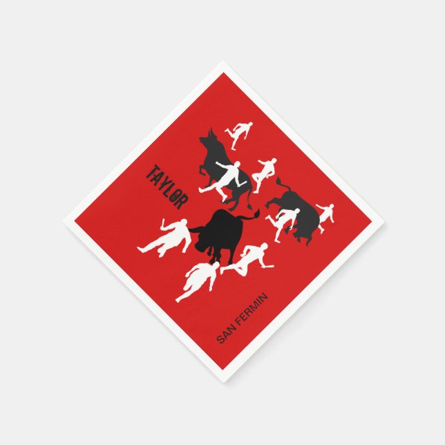Custom, San Fermin Pamplona, bull run / encierro, Napkins (Corner)
