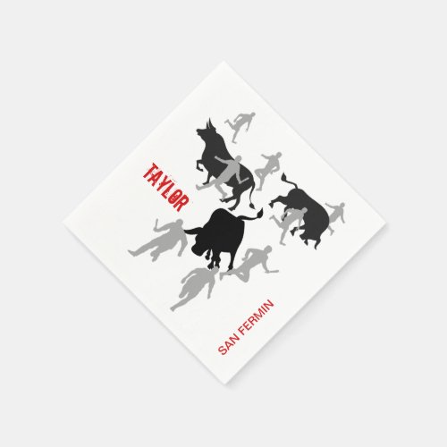 Custom San Fermin Pamplona encierro  bull run Napkins