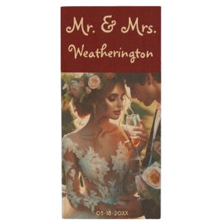 Custom San Francisco City Hall Wedding Photos USB Wood Flash Drive