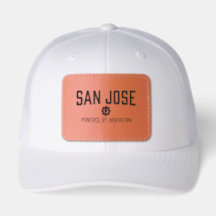 Custom San Jose Leather Patch Trucker Hat