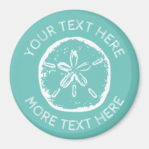 Custom sand dollar beach shell large round fridge magnet