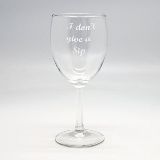 Custom Sand Etched 10.5 oz Wine Glass (Front)