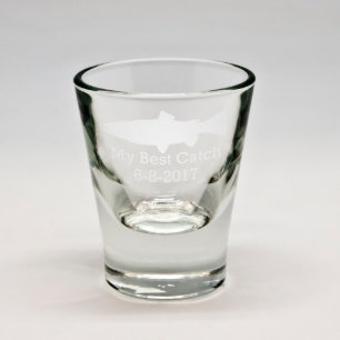 Custom Sand Etched "Best Catch" Whiskey Shot Glass
