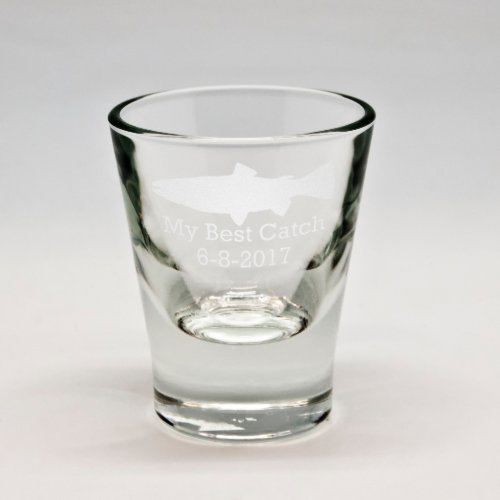 Custom Sand Etched Best Catch Whiskey Shot Glass