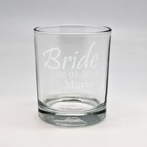 Custom Sand Etched Bride Rocks Glass