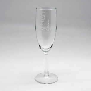 Custom Sand Etched Flute - Groom