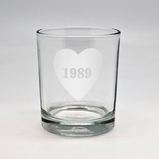 Custom Sand Etched Heart Rocks Glass (Front)