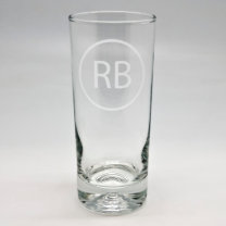 Custom Sand Etched Initials Iced Tea Glass 