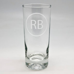 Custom Sand Etched Initials Iced Tea Glass 