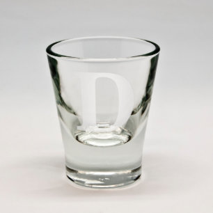 Custom Sand Etched Monogram Whiskey Shot Glass