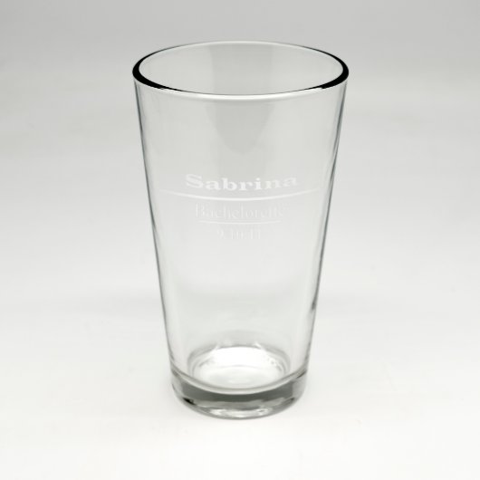 Custom Sand Etched Pint Glass #17 (Front)