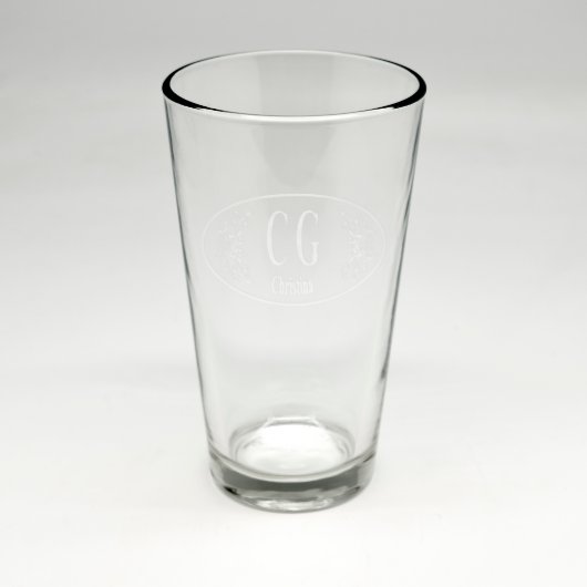 Custom Sand Etched Pint Glass #7 (Front)