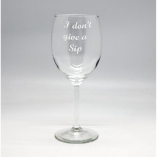 Custom Sand Etched Wine Glass