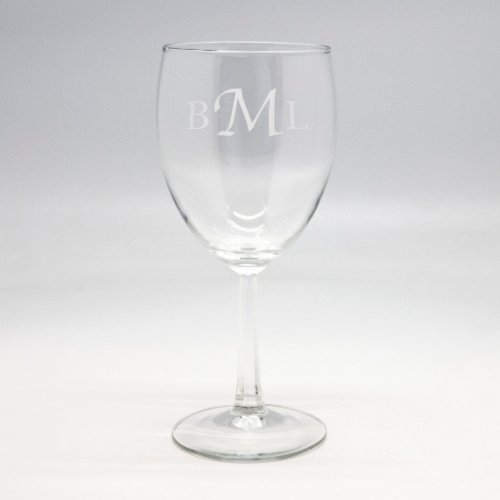 Custom Sand Etched Wine Glass _ Initials