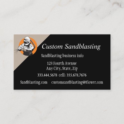 Custom Sandblasting Business  Business Card