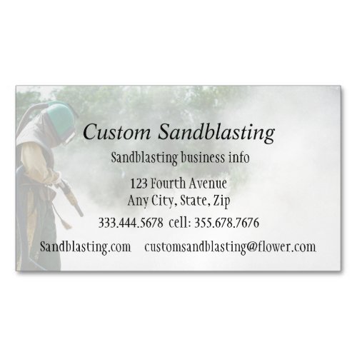 Custom Sandblasting Business  Business Card Magnet