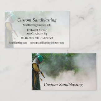 Custom Sandblasting Business Car Business Card