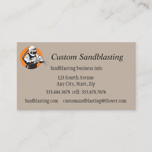 Custom Sandblasting Business Car Business Card