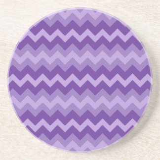 Custom Sandstone Coaster, Violets Chevrons on Blue Coaster
