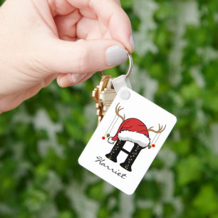 Custom Santa Alphabet Keychain Gift for Coworkers