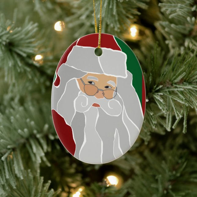 Custom Santa Claus  Ceramic Ornament (Tree)