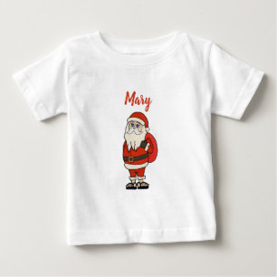 Custom Santa Claus Christmas Flip Flops Baby T-Shirt