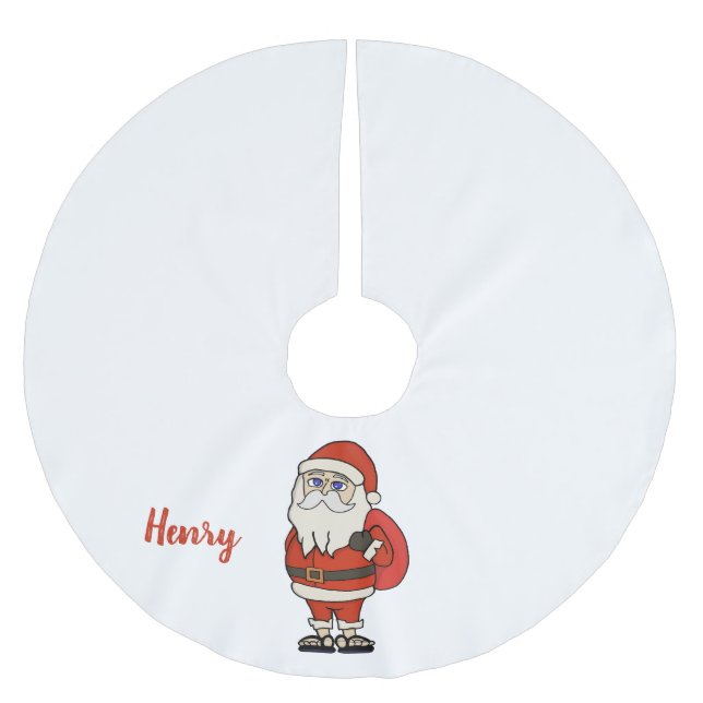 Custom Santa Claus Christmas Flip Flops Brushed Polyester Tree Skirt (Front)