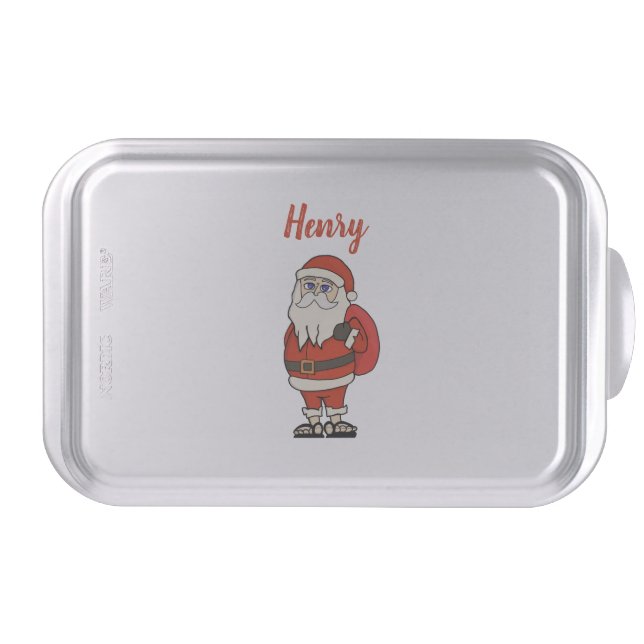 Custom Santa Claus Christmas Flip Flops Cake Pan (Front)