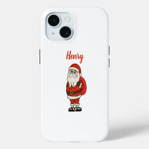 Custom Santa Claus Christmas Flip Flops iPhone 15 Case