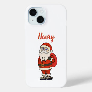 Custom Santa Claus Christmas Flip Flops iPhone 15 Case