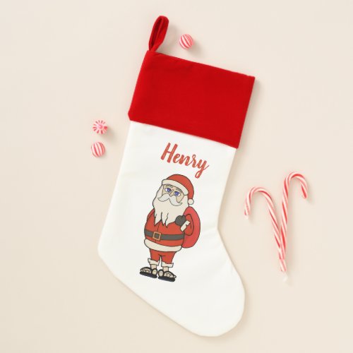 Custom Santa Claus Christmas Flip Flops Christmas Stocking