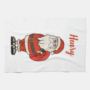 Custom Santa Claus Christmas Flip Flops Kitchen Towel