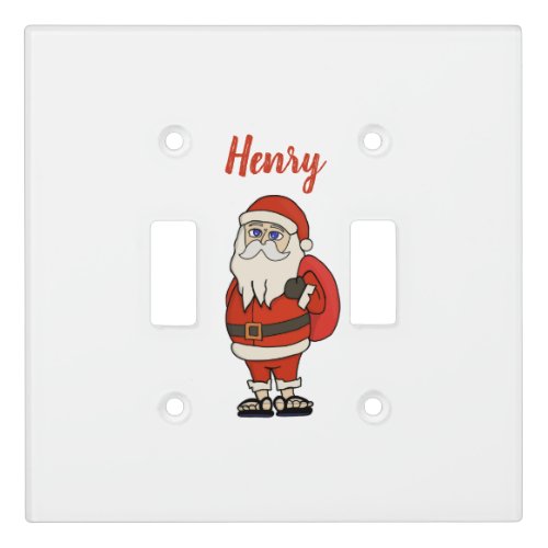 Custom Santa Claus Christmas Flip Flops Light Switch Cover