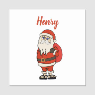 Custom Santa Claus Christmas Flip Flops Name Tag