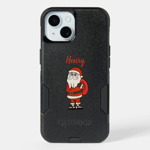 Custom Santa Claus Christmas Flip Flops iPhone 15 Case