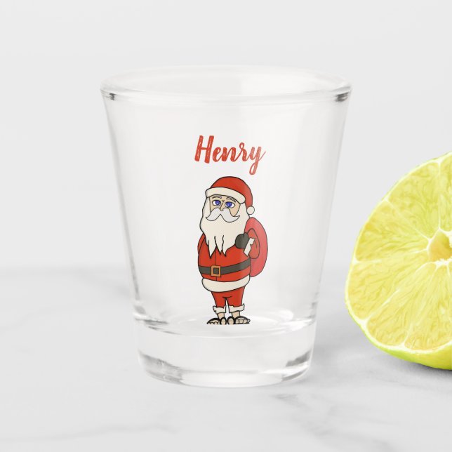 Custom Santa Claus Christmas Flip Flops Shot Glass (Front)