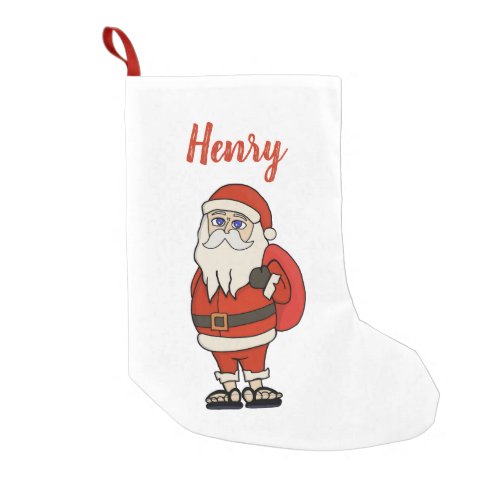 Custom Santa Claus Christmas Flip Flops Small Christmas Stocking