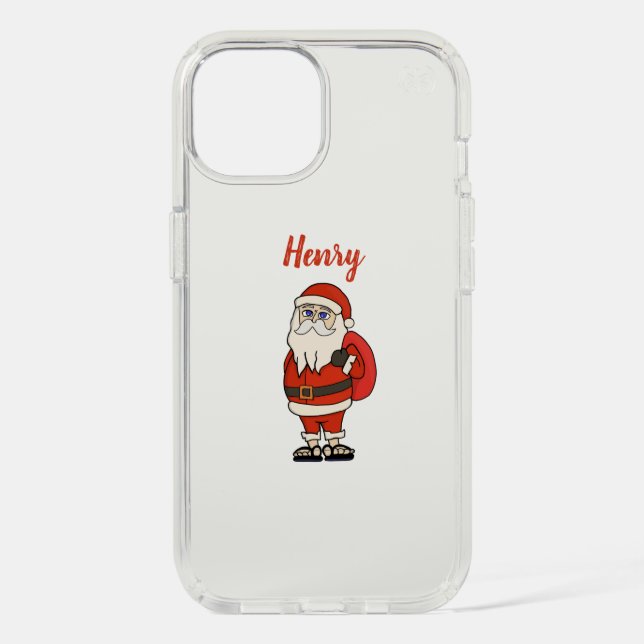 Custom Santa Claus Christmas Flip Flops Speck iPhone Case (Front)