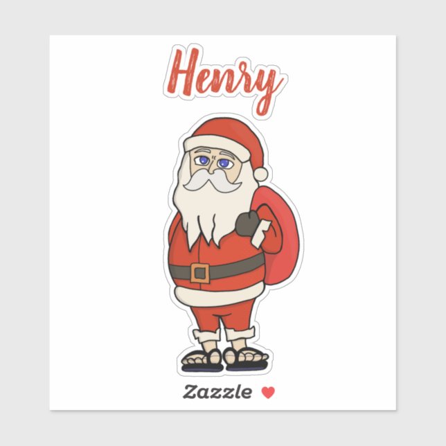 Custom Santa Claus Christmas Flip Flops Sticker (Sheet)