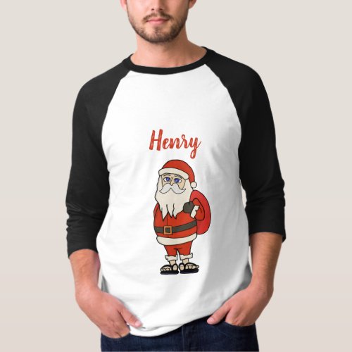 Custom Santa Claus Christmas Flip Flops T_Shirt