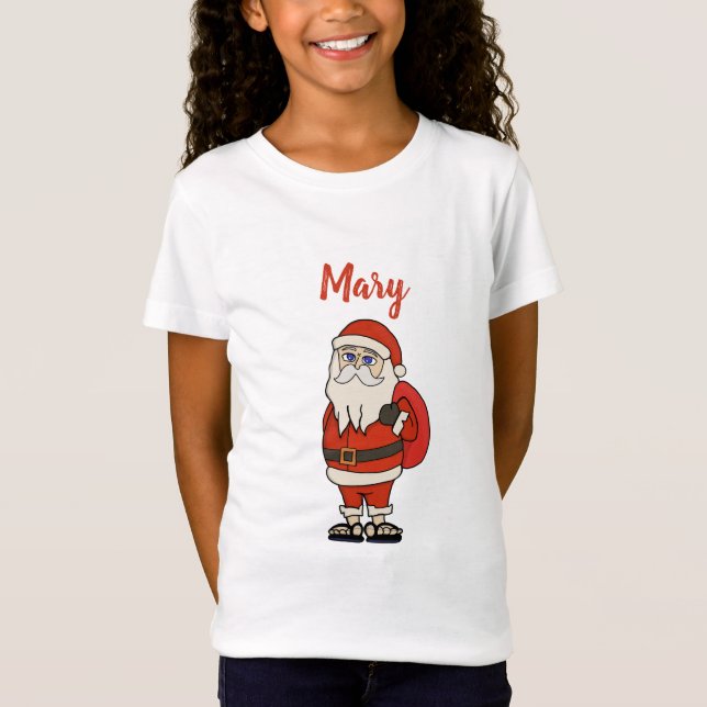 Custom Santa Claus Christmas Flip Flops T-Shirt (Front)