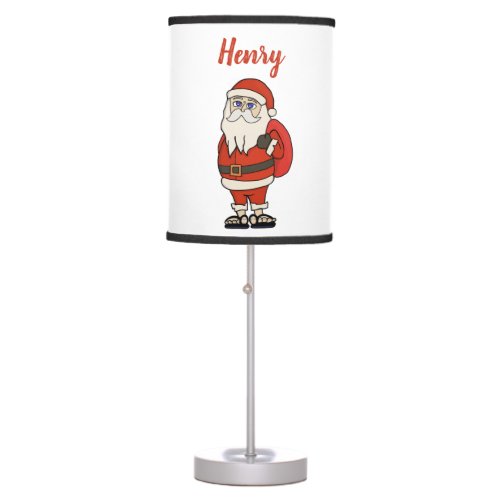 Custom Santa Claus Christmas Flip Flops Table Lamp