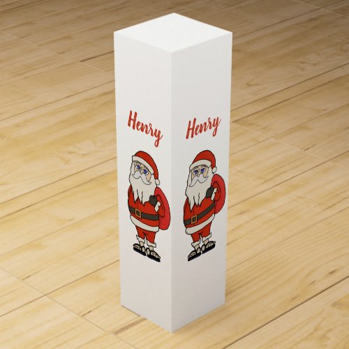 Custom Santa Claus Christmas Flip Flops Wine Box