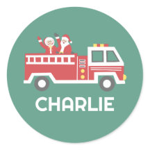 Custom Santa Claus on a Christmas Firetruck