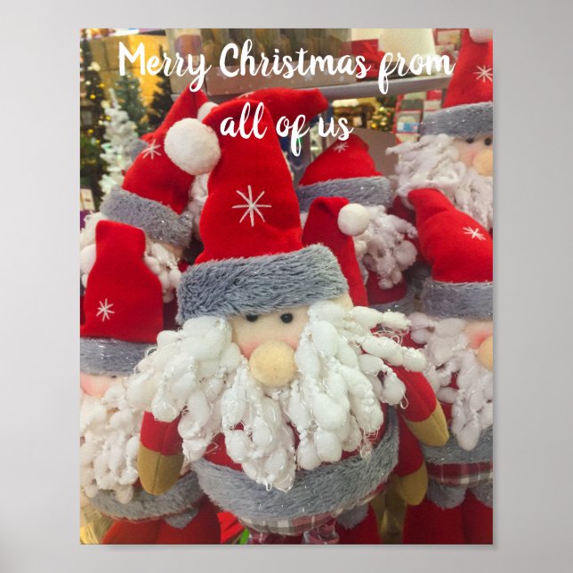 Custom Santa Gnomes Christmas Message Poster (Front)