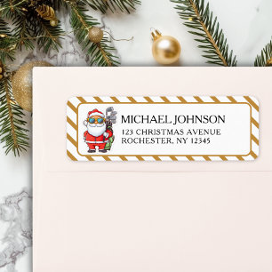 Custom Santa Golf Christmas - Funny Holiday Adress Label